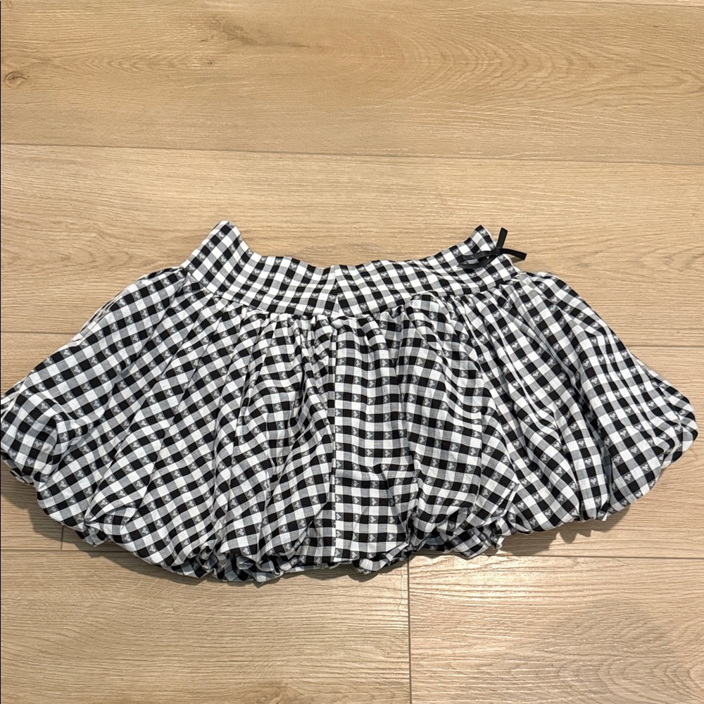 Fashion Nova Black and White Checkered Skater Skirt